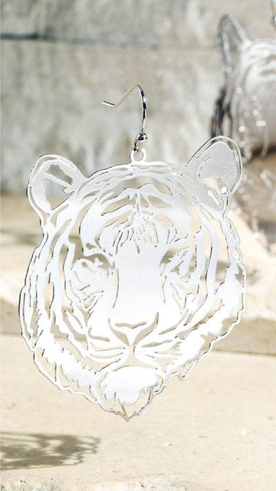 Tiger Pride Earrings - Silver - Piper and Hollow Boutique