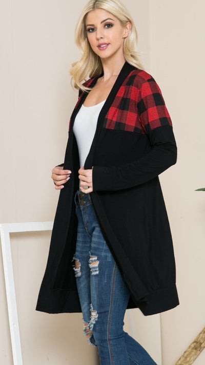 Lexi Red Plaid Duster - Piper and Hollow Boutique