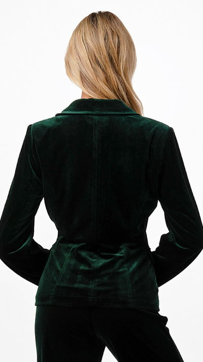 Emerald Green Velvet Blazer - Piper and Hollow Boutique
