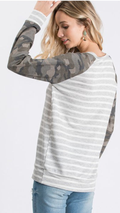 Camouflage Raglan Top - Piper and Hollow Boutique