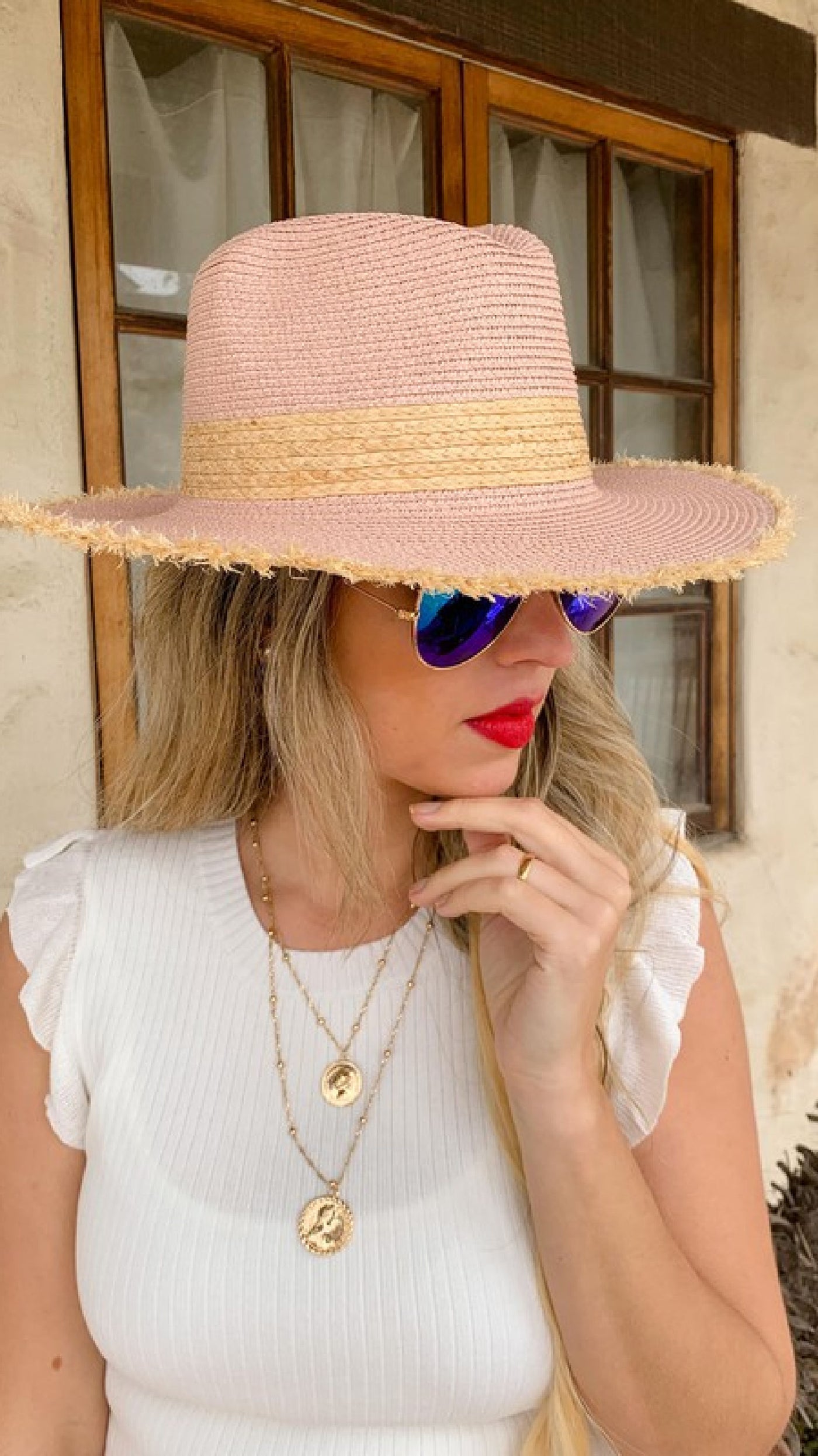 Rose Natural Straw Hat - Piper and Hollow Boutique