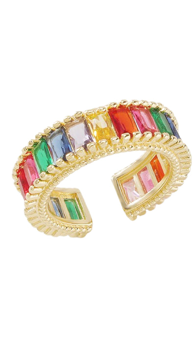Rainbow Square Ring - Piper and Hollow Boutique