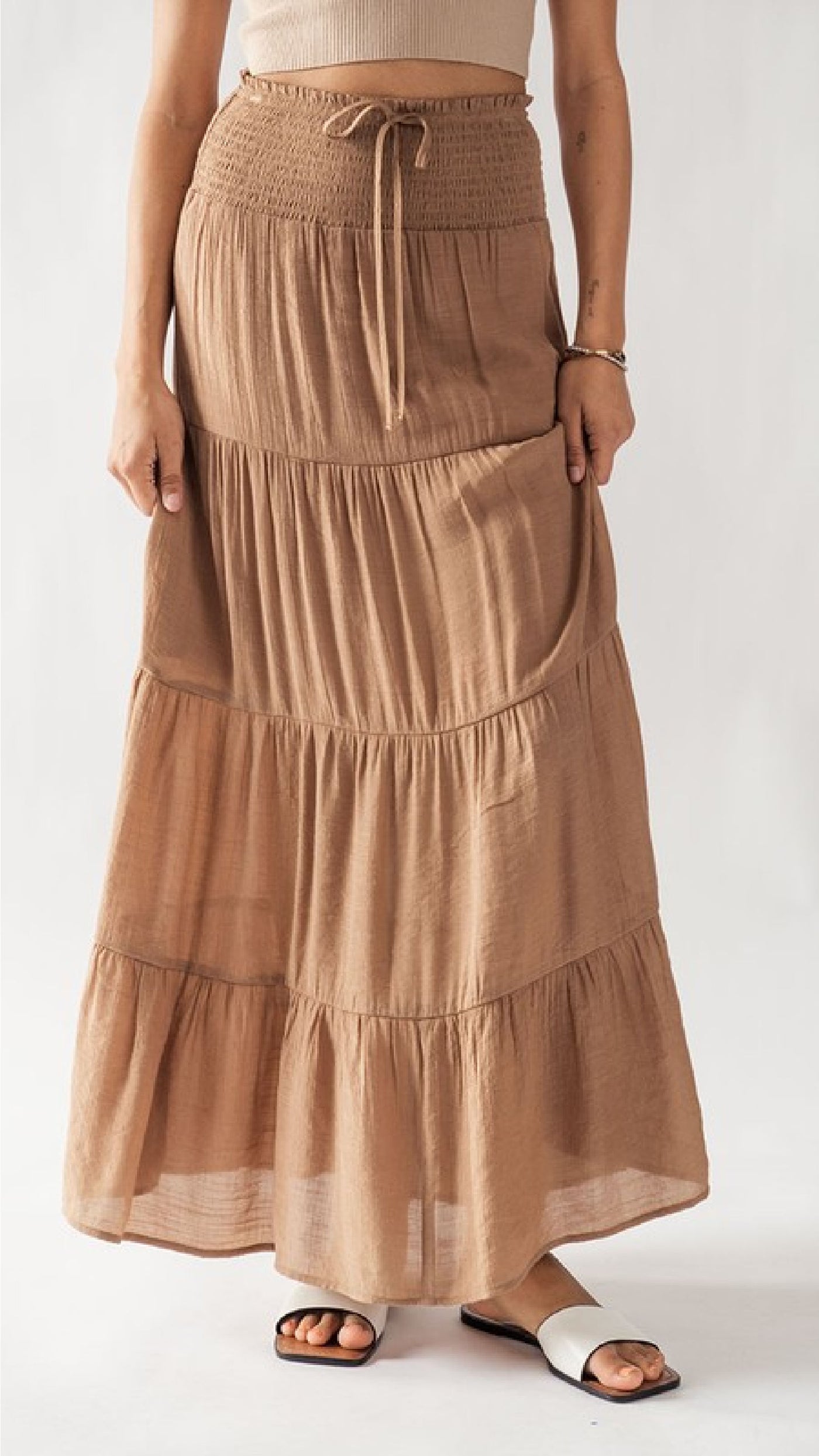 Clay Ruffle Long Skirt - Piper and Hollow Boutique