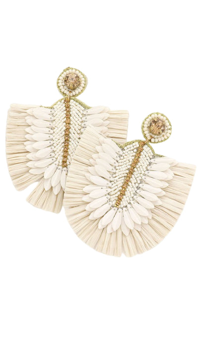 Big Fan Earrings - Ivory - Piper and Hollow Boutique