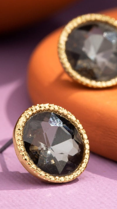 Crystal Earrings - Black - Piper and Hollow Boutique