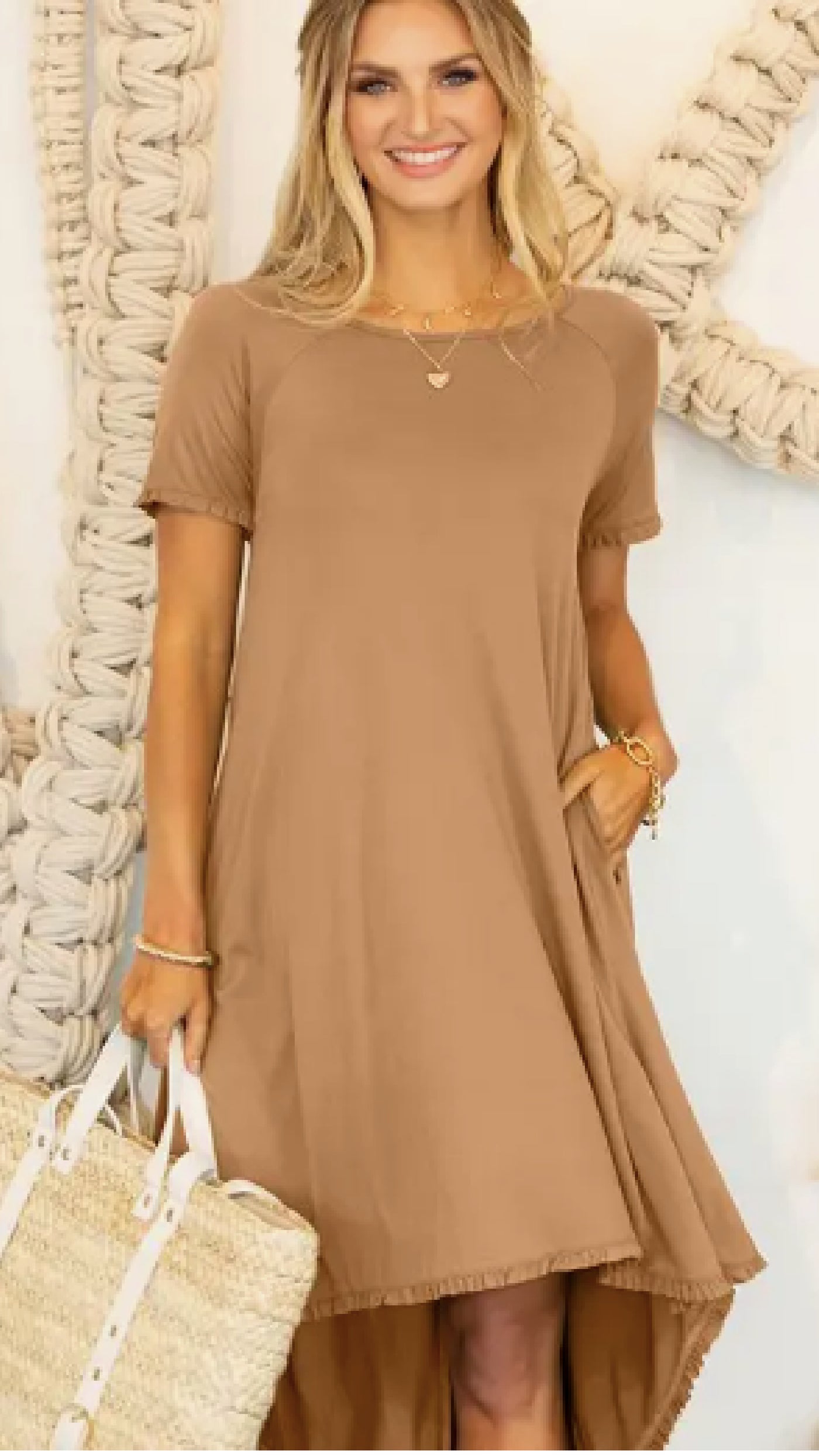 Let's Show Them Dress - Tan - Piper and Hollow Boutique